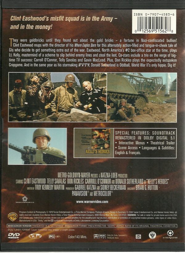 Kelly s Heroes (DVD, 2000, Clint Eastwood Collection) Discount